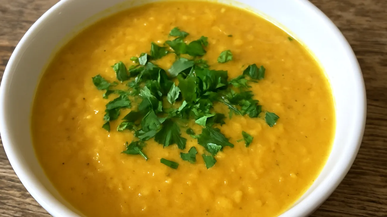 Zuppa di lenticchie rosse con curcuma e latte di cocco"